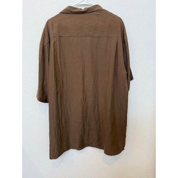 Men’s Bobby Chan Bowling Shirt Brown Tan Silk XL - Picture 2 of 6